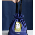 New arrival insulation waterproof lunch bag cotton canvas picnic bag drawstring tote bag